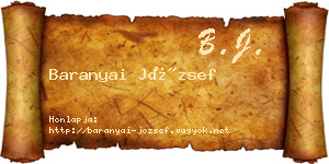Baranyai József névjegykártya